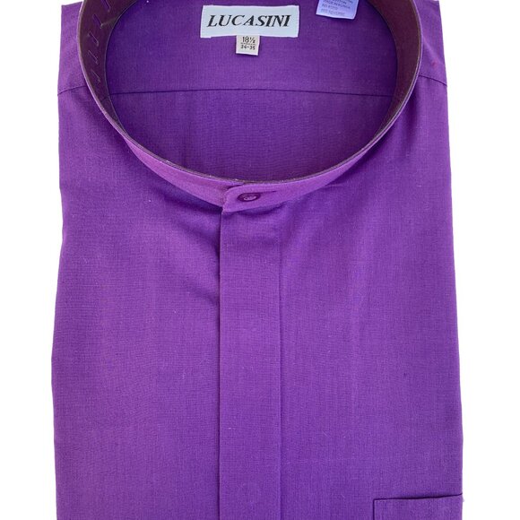 LUCASINI CASUAL Hi Quality Bandit Collar Men's Wear Casual Shirt Cotton/Poly. - Picture 1 of 10